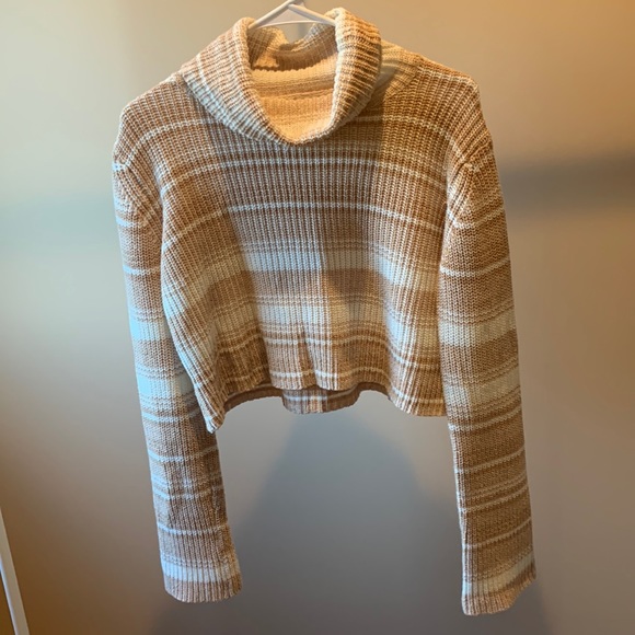 Urban Outfitters Sweaters - Urban Outfitters cropped turtle neck striped sweater NWOT size small